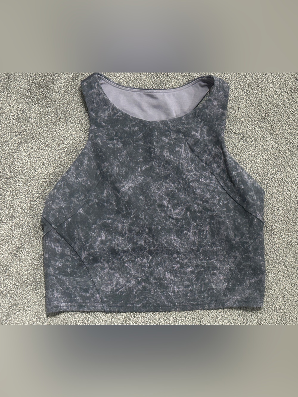 lululemon athletica Black Marble-Print Crop Tank